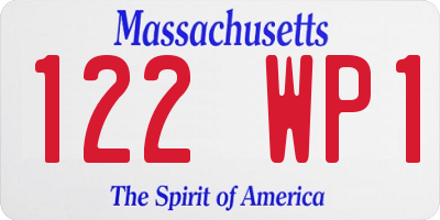 MA license plate 122WP1