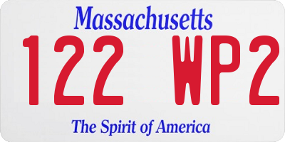 MA license plate 122WP2