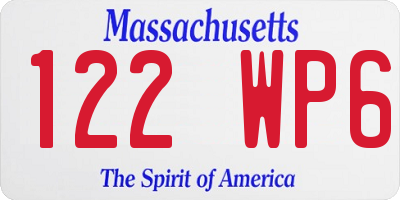 MA license plate 122WP6
