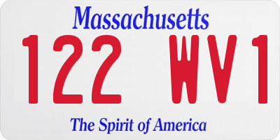 MA license plate 122WV1