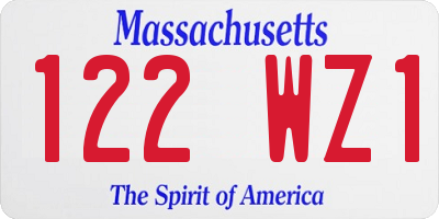 MA license plate 122WZ1