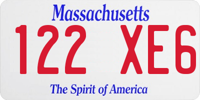 MA license plate 122XE6