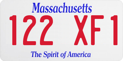 MA license plate 122XF1