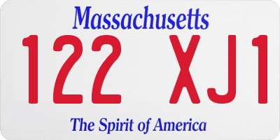 MA license plate 122XJ1