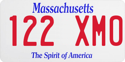 MA license plate 122XM0