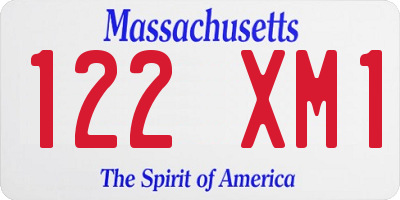MA license plate 122XM1