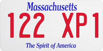 MA license plate 122XP1