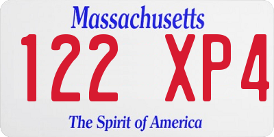 MA license plate 122XP4