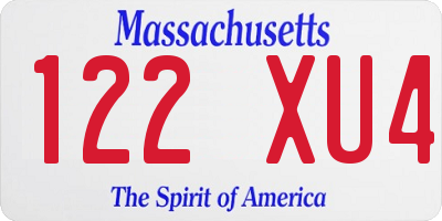 MA license plate 122XU4
