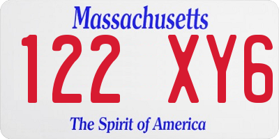 MA license plate 122XY6