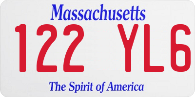MA license plate 122YL6