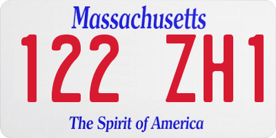 MA license plate 122ZH1