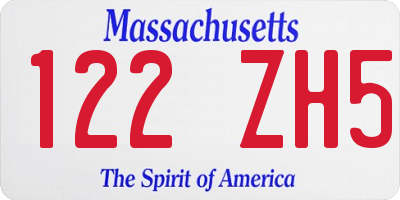 MA license plate 122ZH5