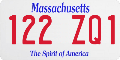 MA license plate 122ZQ1