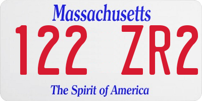 MA license plate 122ZR2