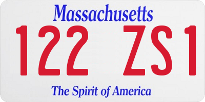 MA license plate 122ZS1