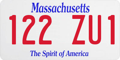 MA license plate 122ZU1