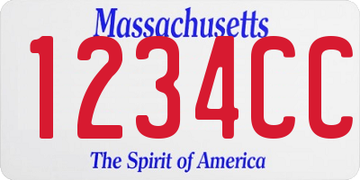 MA license plate 1234CC