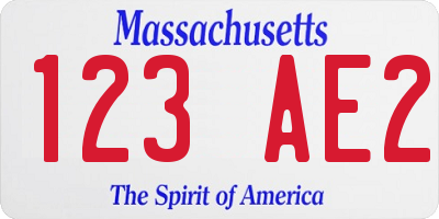 MA license plate 123AE2
