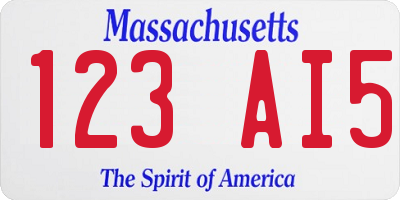 MA license plate 123AI5