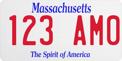 MA license plate 123AM0