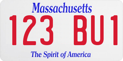 MA license plate 123BU1