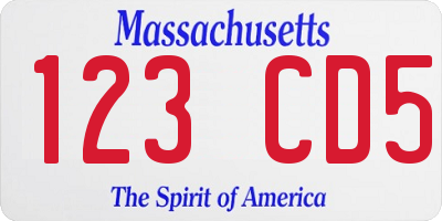 MA license plate 123CD5