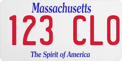 MA license plate 123CL0