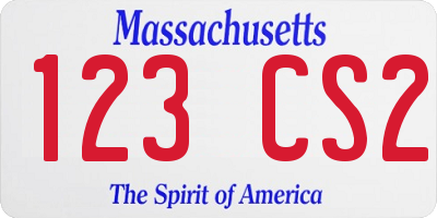 MA license plate 123CS2