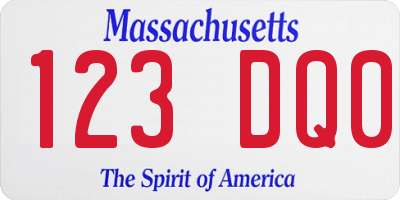 MA license plate 123DQ0