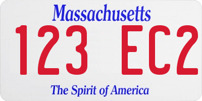 MA license plate 123EC2