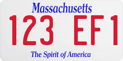 MA license plate 123EF1