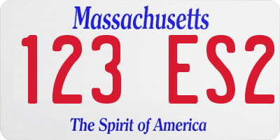 MA license plate 123ES2