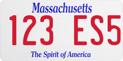 MA license plate 123ES5