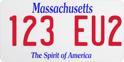 MA license plate 123EU2