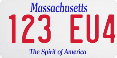 MA license plate 123EU4