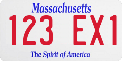 MA license plate 123EX1