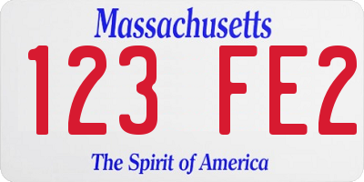 MA license plate 123FE2