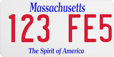 MA license plate 123FE5