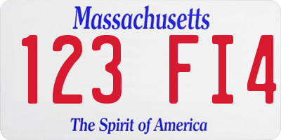 MA license plate 123FI4