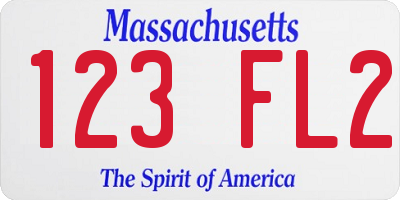 MA license plate 123FL2