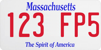 MA license plate 123FP5