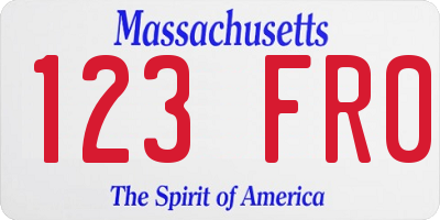 MA license plate 123FR0