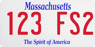 MA license plate 123FS2