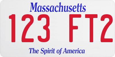 MA license plate 123FT2