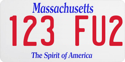 MA license plate 123FU2
