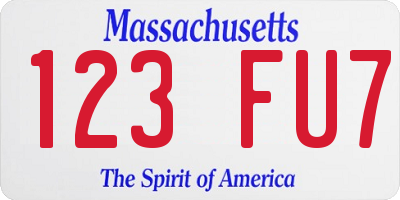 MA license plate 123FU7