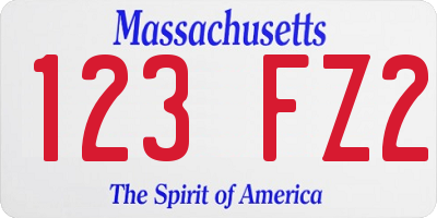 MA license plate 123FZ2