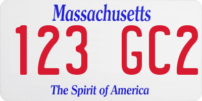 MA license plate 123GC2
