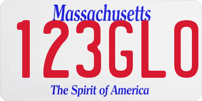 MA license plate 123GLO